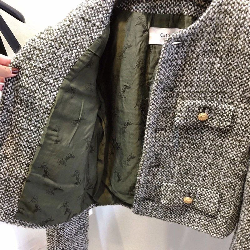 【21SS NEW】セリーヌ_women/ツイード 4ポケットジャケット コピー Ceu44759