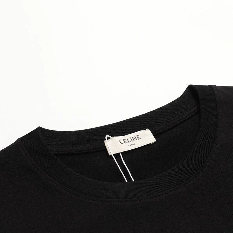 最安値挑戦セリーヌ 偽物 ルーズ Tシャツ コットン ブラック Cev25258