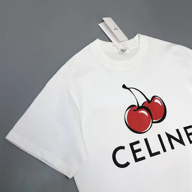 セリーヌ ロゴ コットンTシャツ 偽物 Cew30581