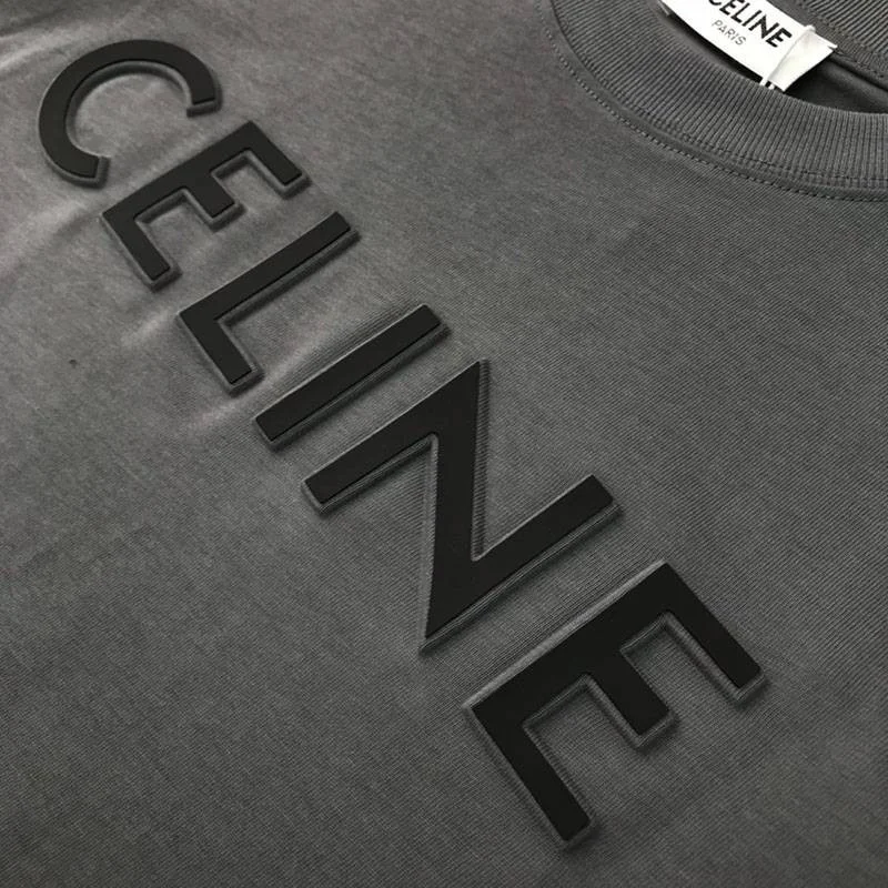 争奪戦セリーヌ 偽物 ルーズ Tシャツ コットン グレー Cey81651