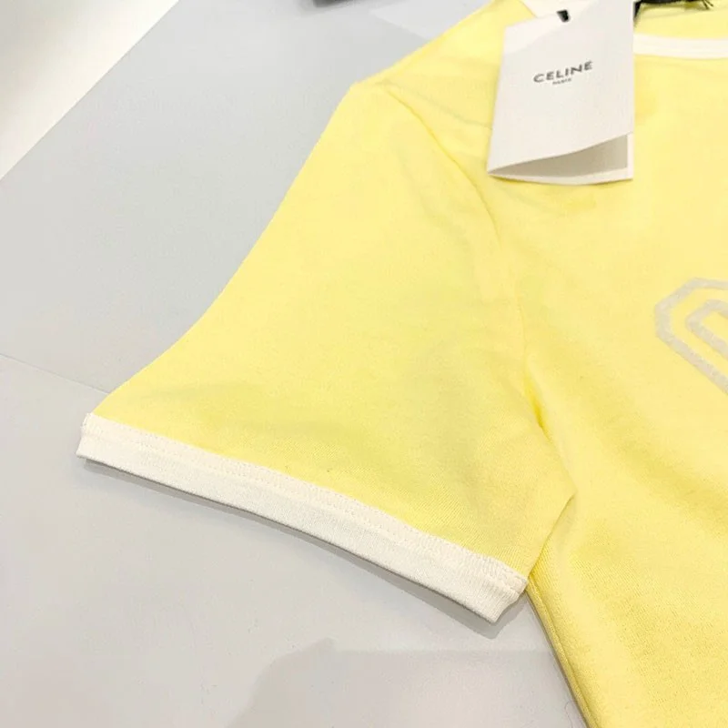 新作 大人気 セリーヌ サントロペコットンフロックTシャツ偽物 Cez89396