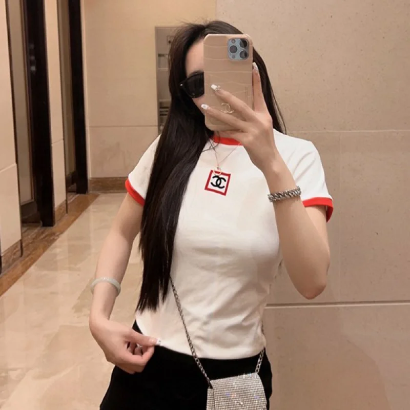希少 シャネル ロゴ コットン Tシャツ コピー shc04927
