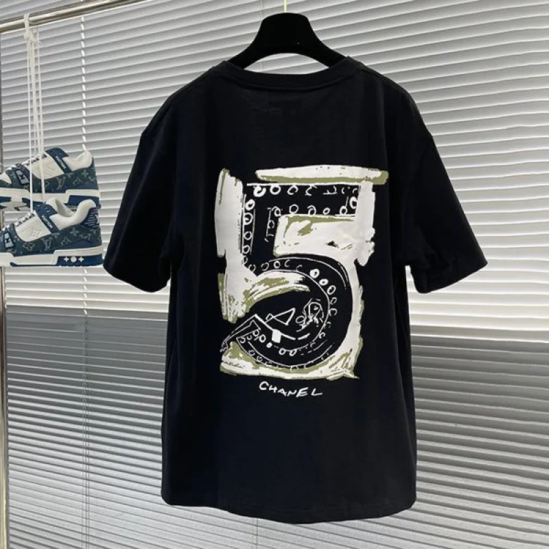 確保済みシャネル コットン ショート Tシャツ コピー 半袖 she56164