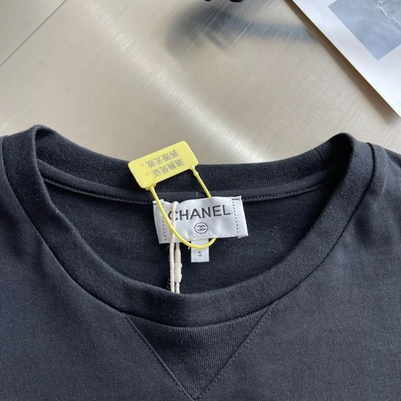 確保済みシャネル コットン ショート Tシャツ コピー 半袖 she56164