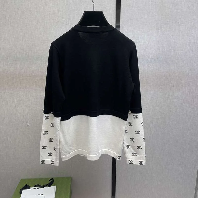 ☆超人気☆シャネル 偽物 ロゴ カラーブロッキングニットボトムシャツ shq62684