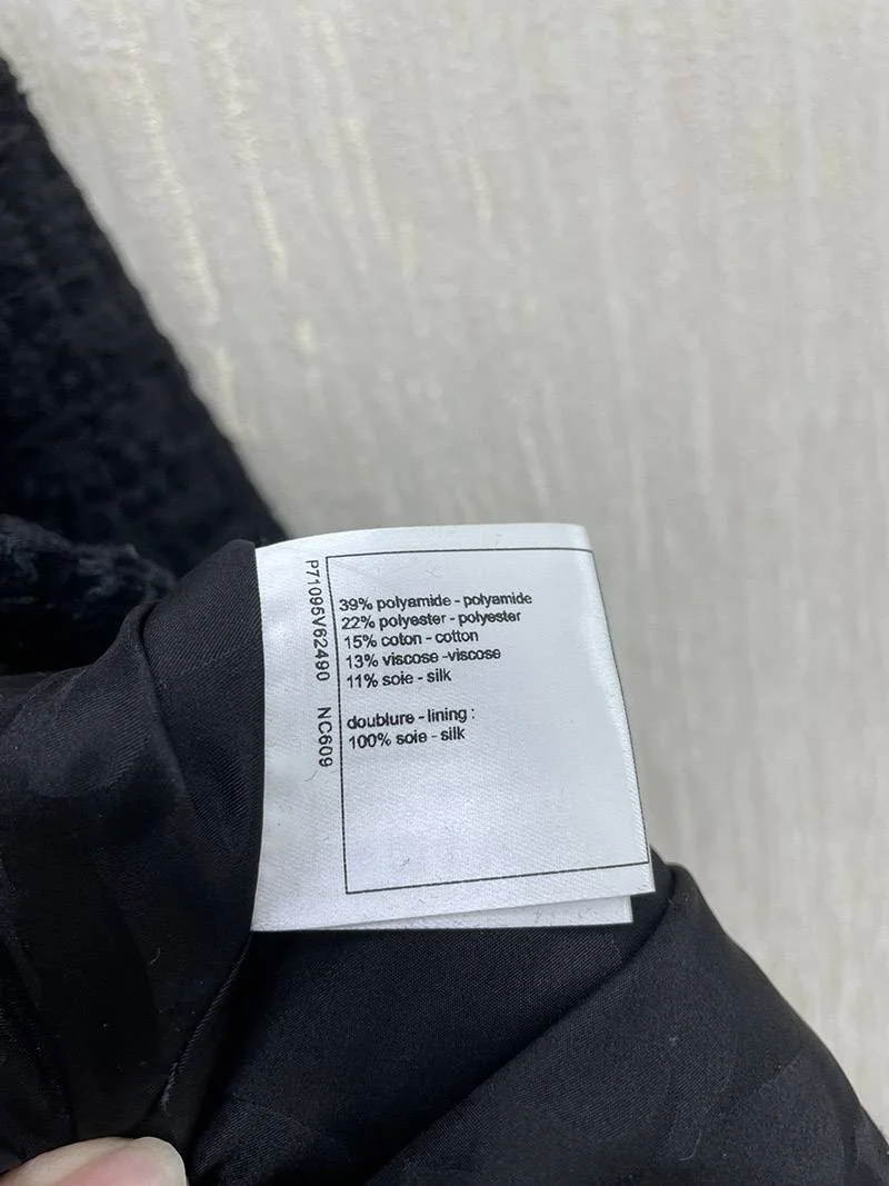 大人気!☆シャネル☆ 上品♪ RECAP ツイードダブルコート/ブラック shs43689