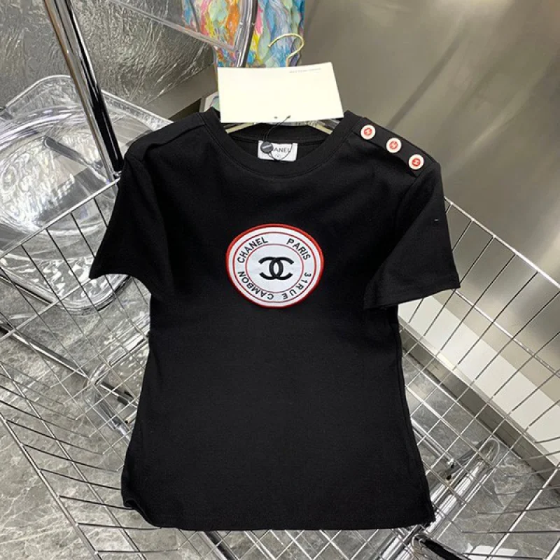 ブランドシャネル Tシャツ 偽物 半袖 コットン ロゴ sht29937