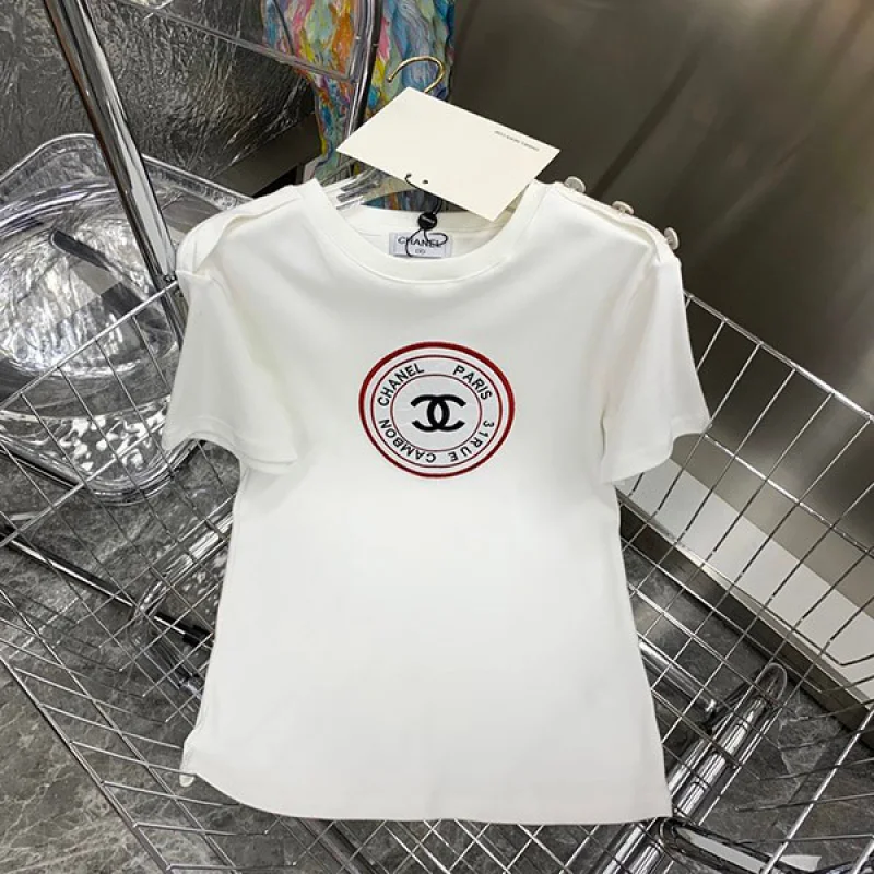 ブランドシャネル Tシャツ 偽物 半袖 コットン ロゴ sht29937