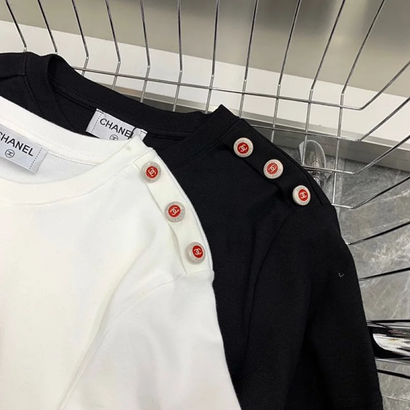 ブランドシャネル Tシャツ 偽物 半袖 コットン ロゴ sht29937