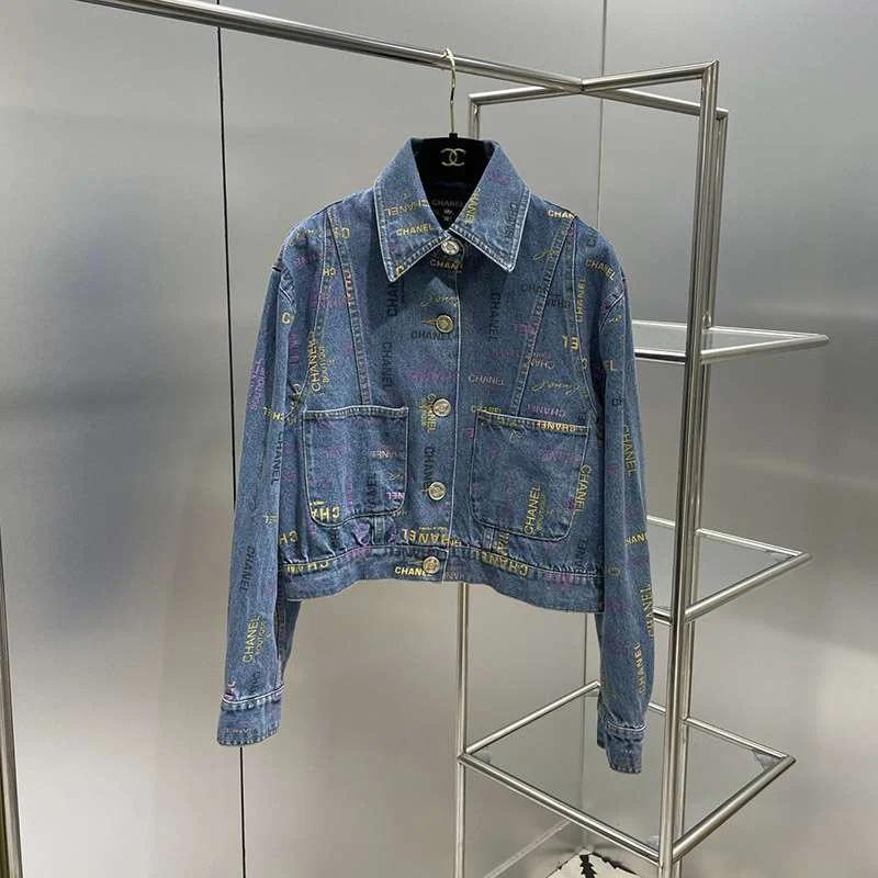 日本未入荷シャネル プリント デニム ジャケット コピー shx62606