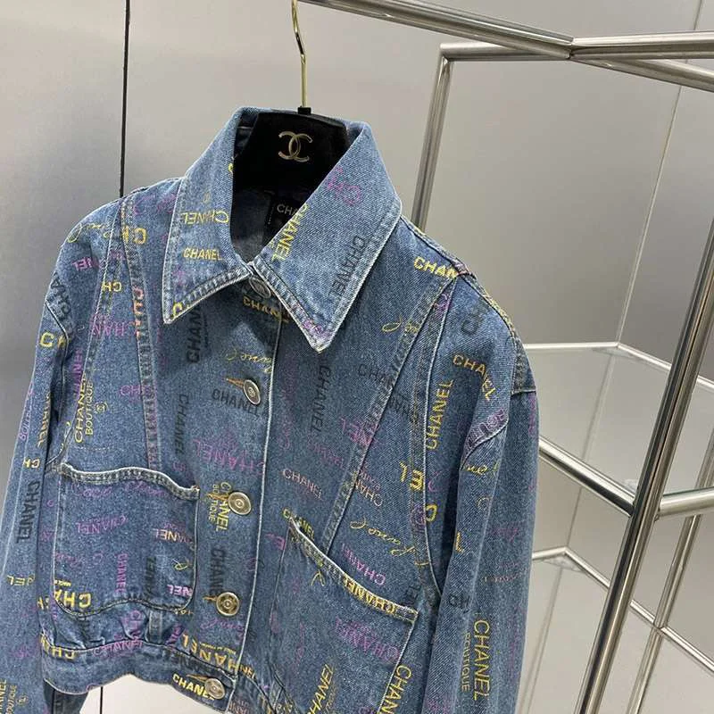 日本未入荷シャネル プリント デニム ジャケット コピー shx62606