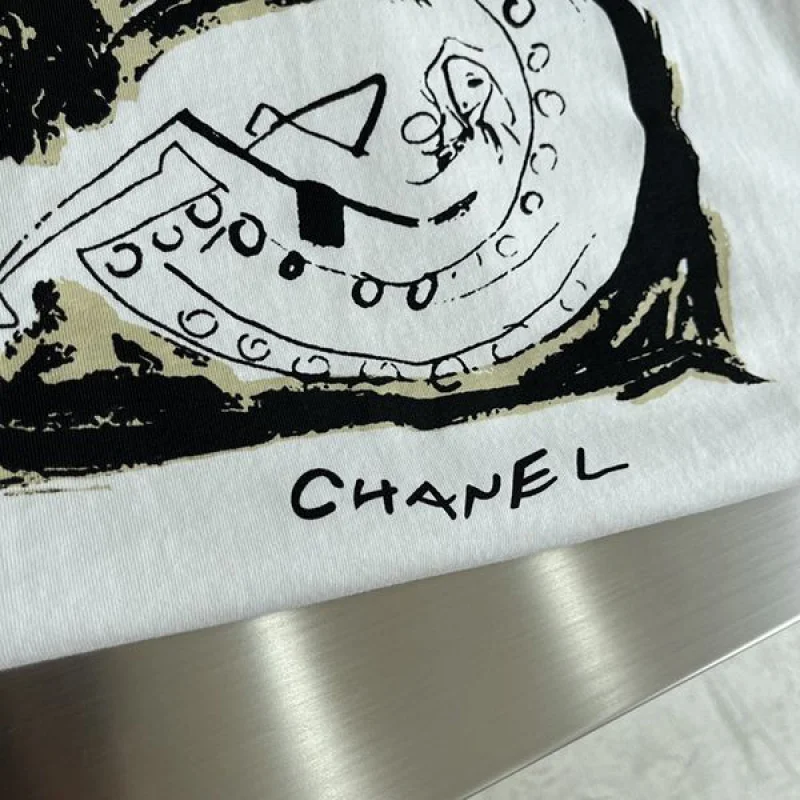 n級品 おすすめシャネル コットン ショート Tシャツ コピー 半袖 shy39747