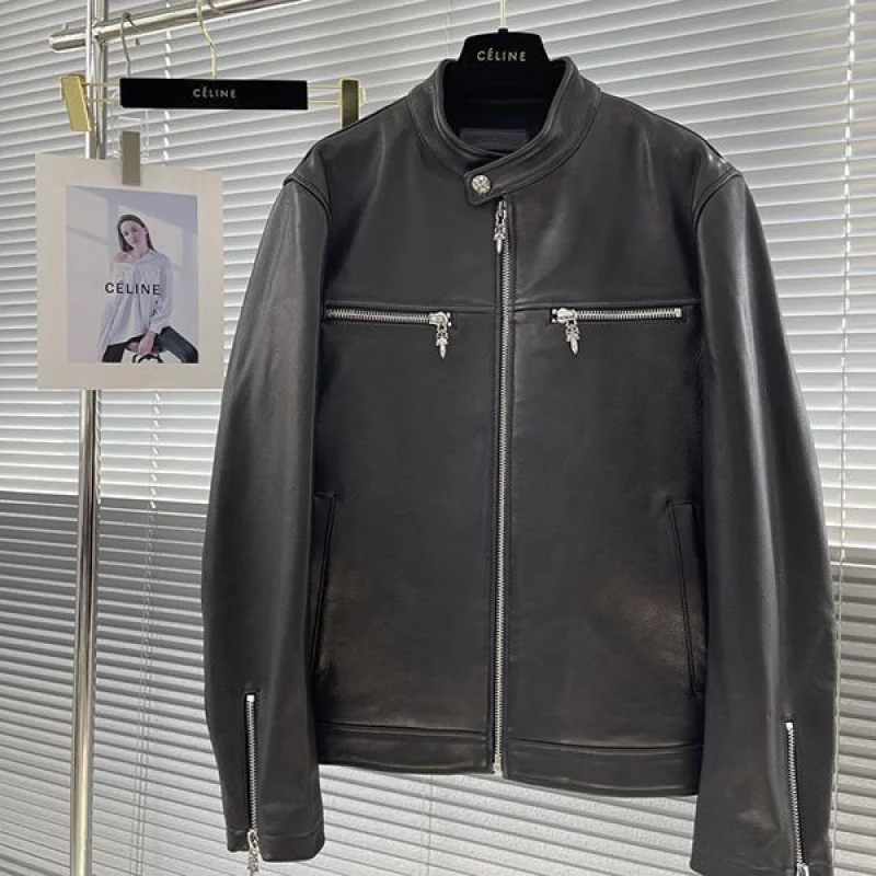 クロムハーツ 偽物 レザー ジャケットCH 送料込 Kua33016