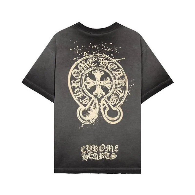 クロムハーツ 偽物ホースシュー バックプリントTシャツ Kua68010