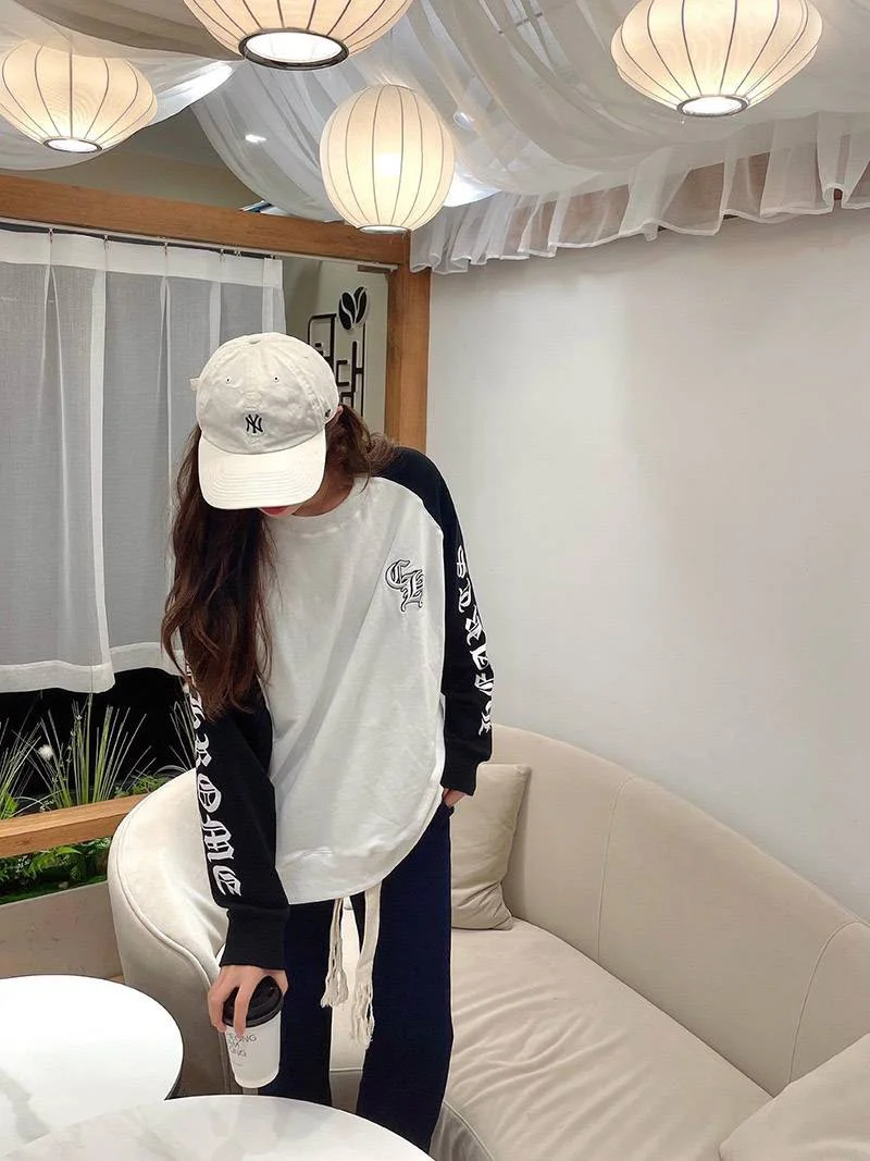 欲しい♡超限定♪クロムハーツ ロングＴシャツ コピー ホースシュー&amp;スター ブラック Kum61331