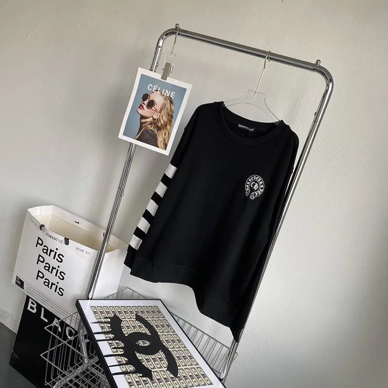 着心地の良い クロムハーツ ロングTシャツ コピー ホースシュー&スター ブラック Kuv31525