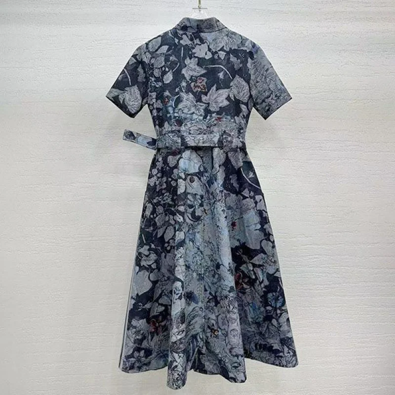 使い勝手良しディオール コピー Toile de Jouy柄 コットン 半袖シャツドレス 251R81B3802X1821