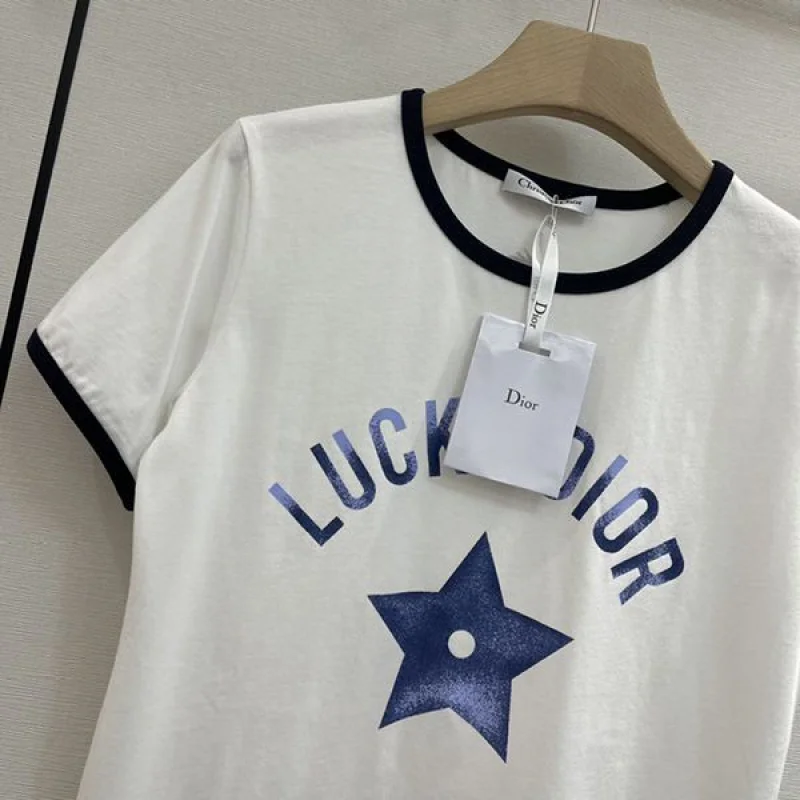 ☆超人気☆ディオール ラッキーディオール コットン リネン Tシャツ 偽物 dee98841