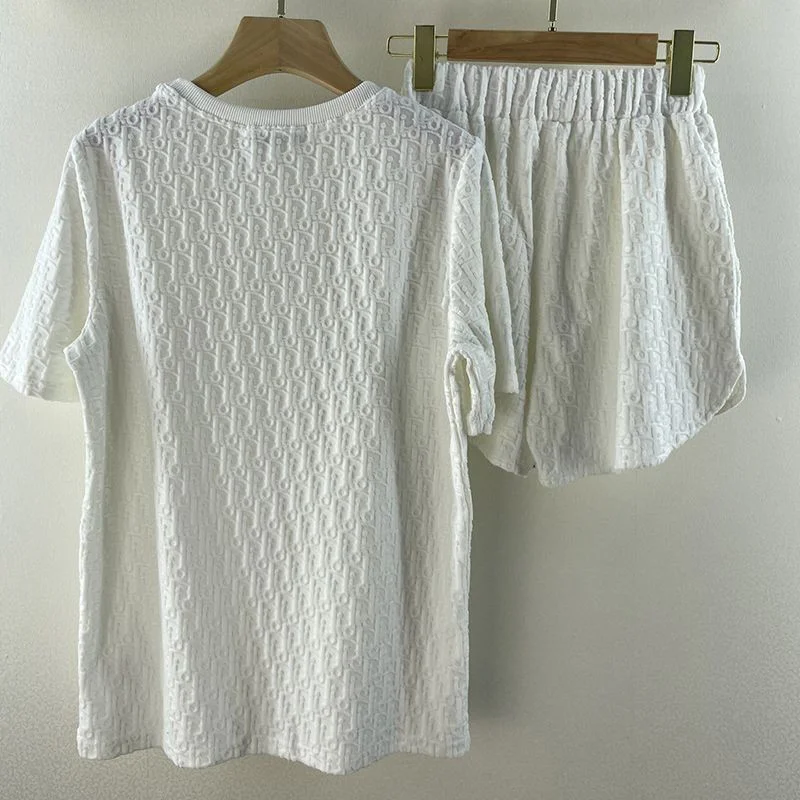 入手困難ディオール Tシャツ パロディ オブリーク ラウンドネック テリーコットン 上下セット dei22868