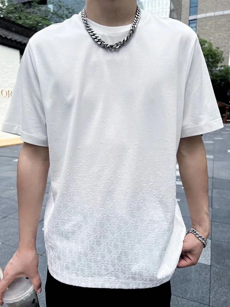 最安値挑戦 ディオール コットン 半袖Tシャツ 偽物 dei66624