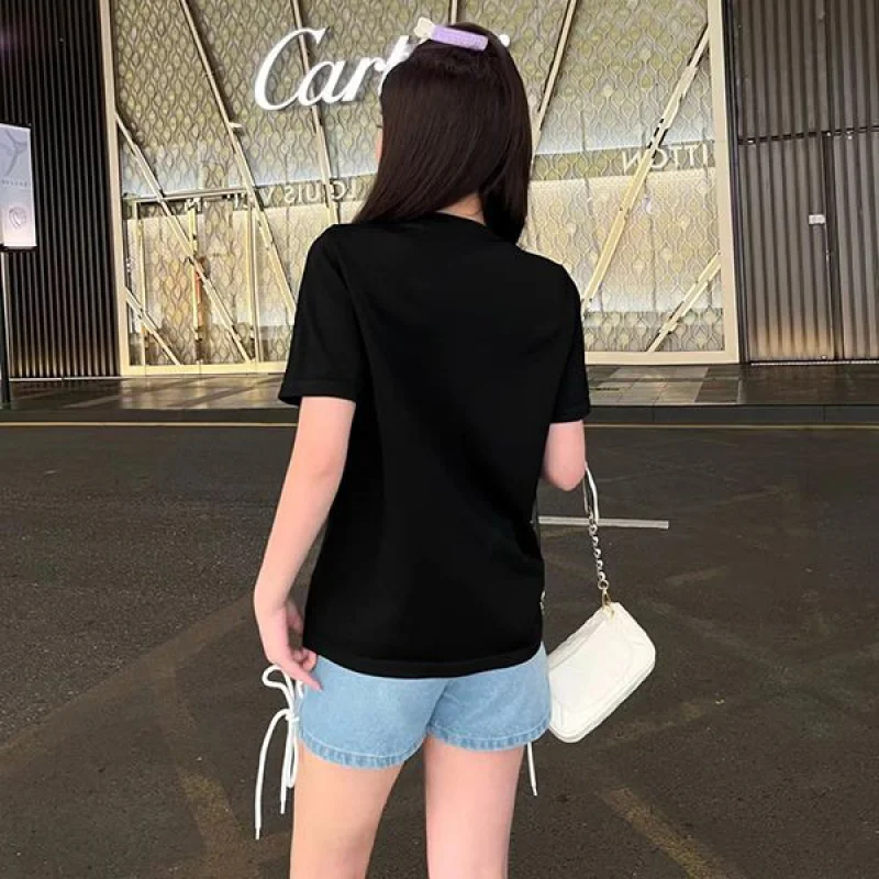 ★日本!!人気!かっこ可愛い♡ ディオール JADIOR ロゴ コットン Tシャツ 偽物 dei71683