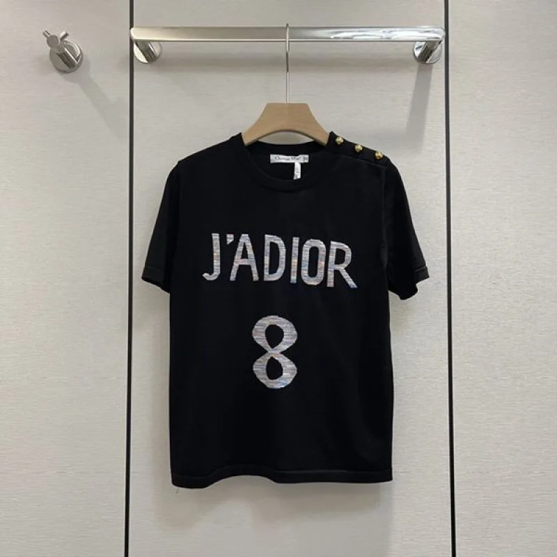 ★日本!!人気!かっこ可愛い♡ ディオール JADIOR ロゴ コットン Tシャツ 偽物 dei71683