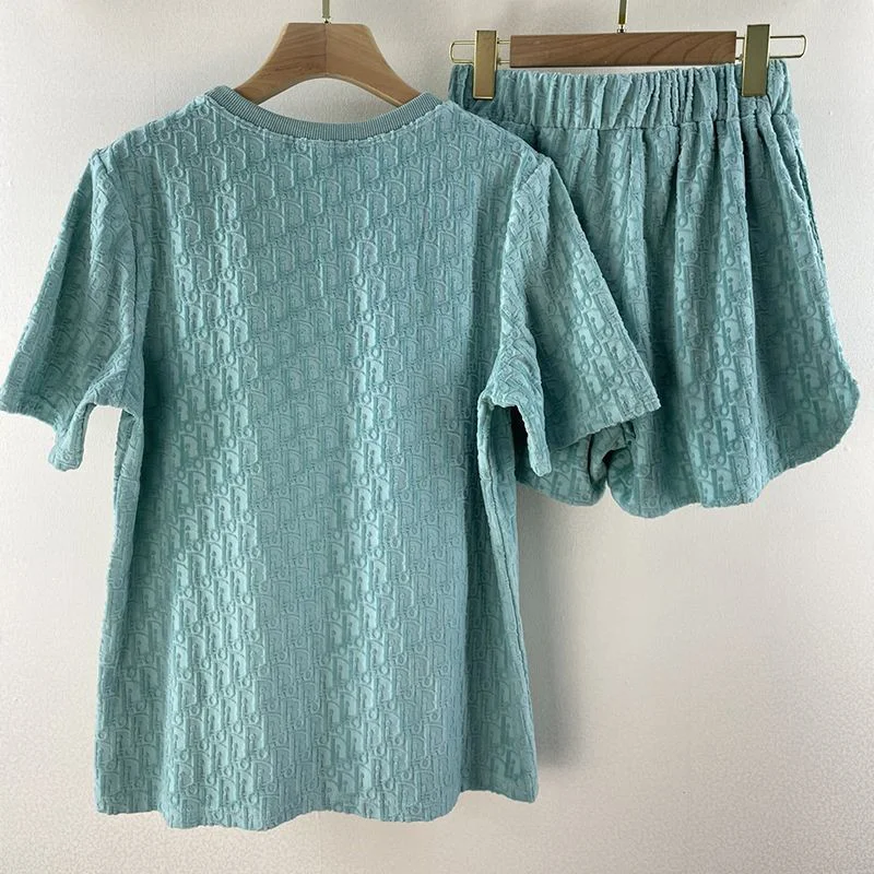 21-22AWディオール Tシャツ コピー オブリーク ラウンドネック テリーコットン 上下セット dei74877