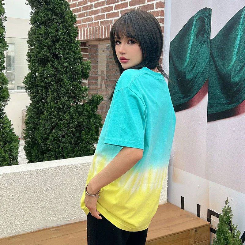 人気急上昇ディオール コピー グラデーション ロゴ コットン Tシャツ dek47597