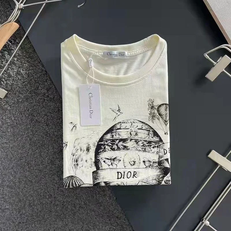可愛い◆上質 ディオール Tシャツ 偽物 シンプル ロゴ刺繍入り コットンジャージー des48459