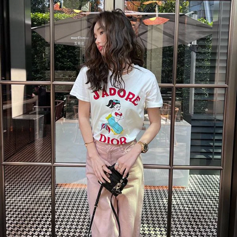 一目惚れ♪ディオール マーメイド 半袖Tシャツ 偽物 白 ホワイト det10069