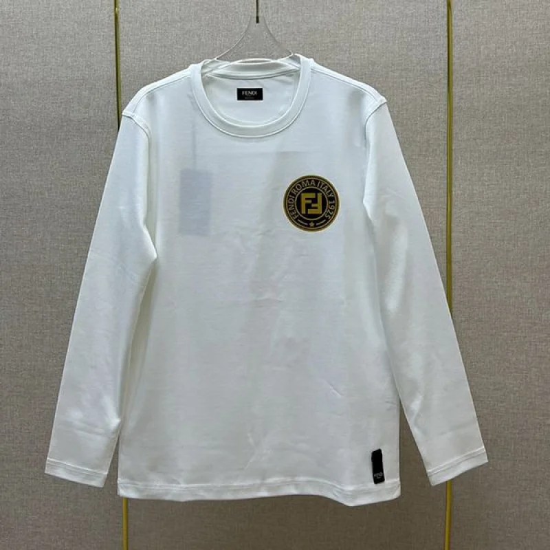 入手困難フェンディ アジュール刺繍FF 長袖クルーネック Tシャツ コピー 2色 fee86210