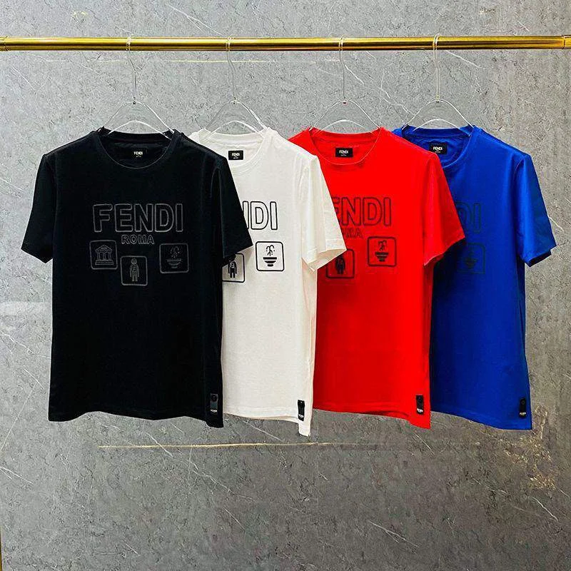 人気No1 フェンディ ROMA ロゴ クルーネック偽物 Tシャツ fek26035
