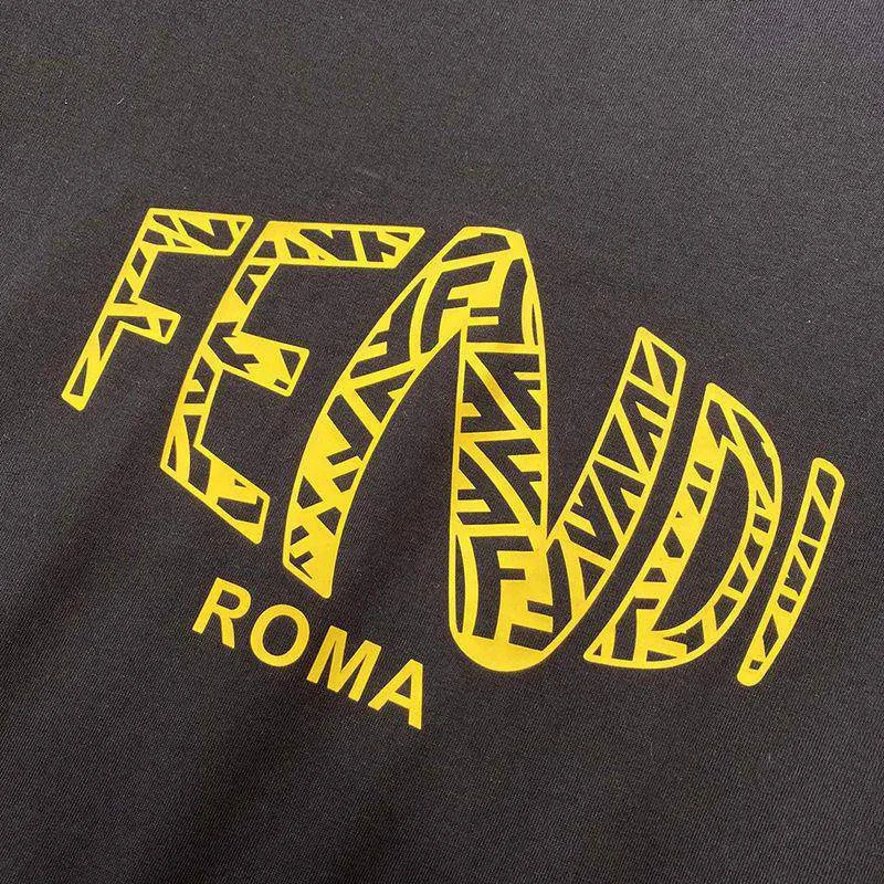 最安値挑戦 フェンディ ROMA ロゴ クルーネック Tシャツ 偽物 fem68708
