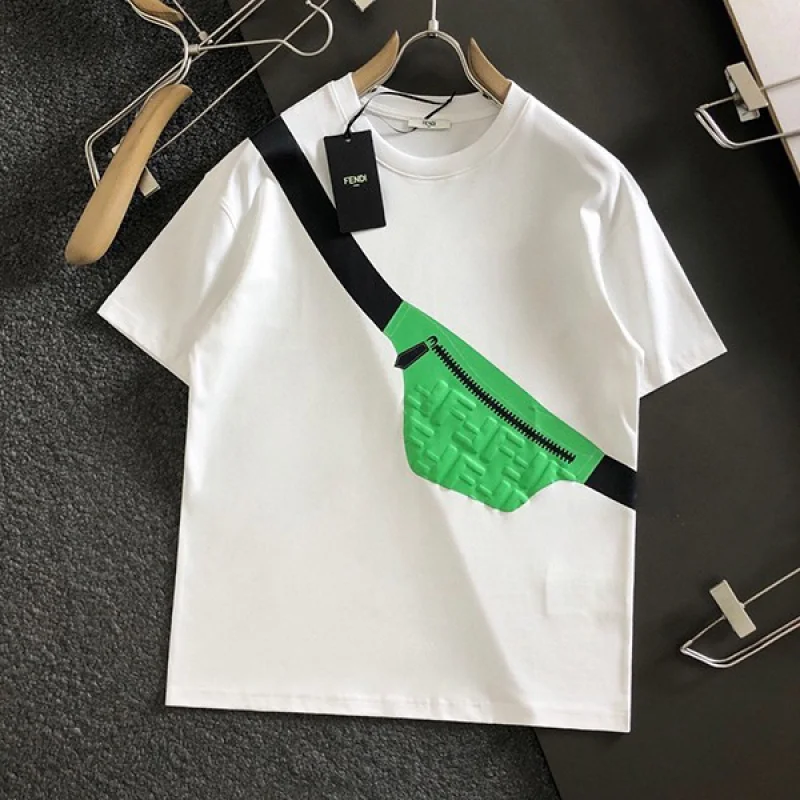 定番フェンディ ホワイト ジャージー 半袖 Tシャツ コピー fem81586