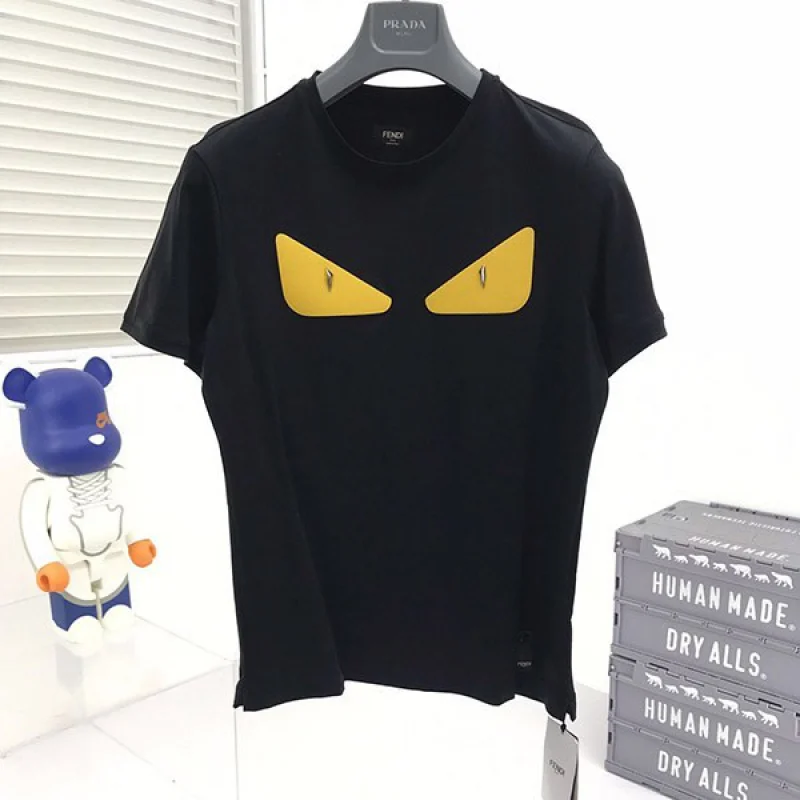 争奪戦 フェンディモンスター ロゴ クルーネック 偽物 Tシャツ fev46686