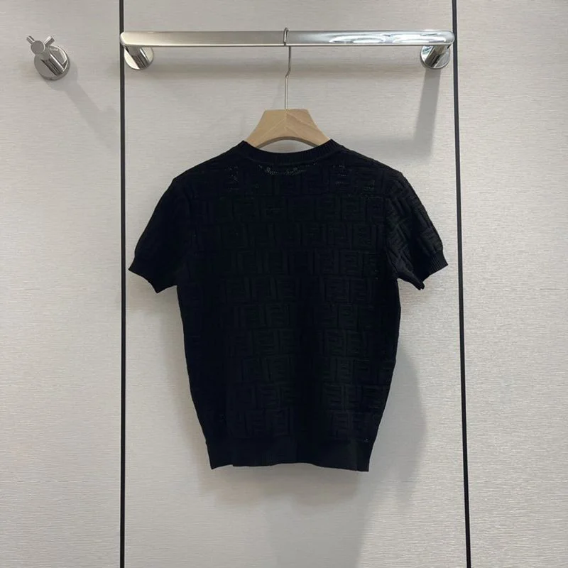 春もの新作【フェンディ】Tシャツ クルーネック 半袖 FFロゴ コットン 偽物 feq42525