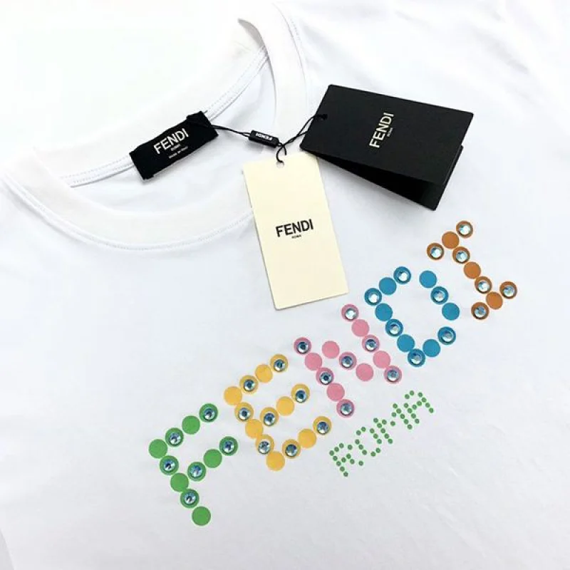 フェンディ◆クルーネックロゴジャージー 偽物Tシャツ feq79089