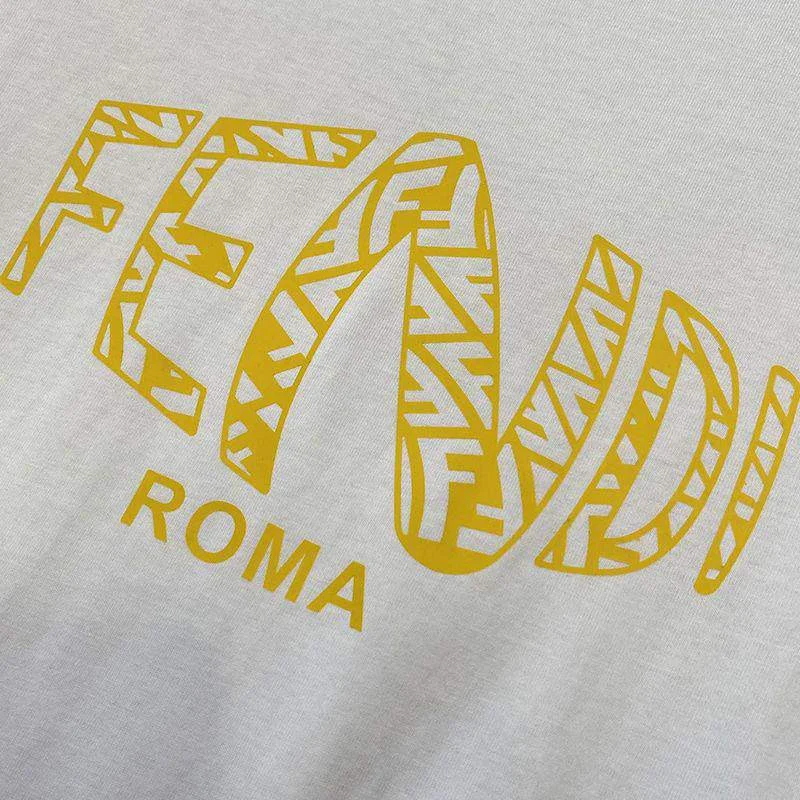 入手困難 フェンディ ROMA ロゴ クルーネック Tシャツ コピー feq97004
