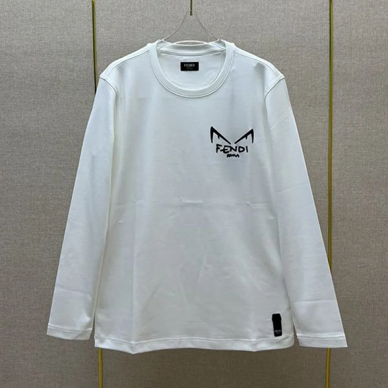 n級 おすすめフェンディ アジュール刺繍FF 長袖クルーネックTシャツ コピー 2色 fer21952