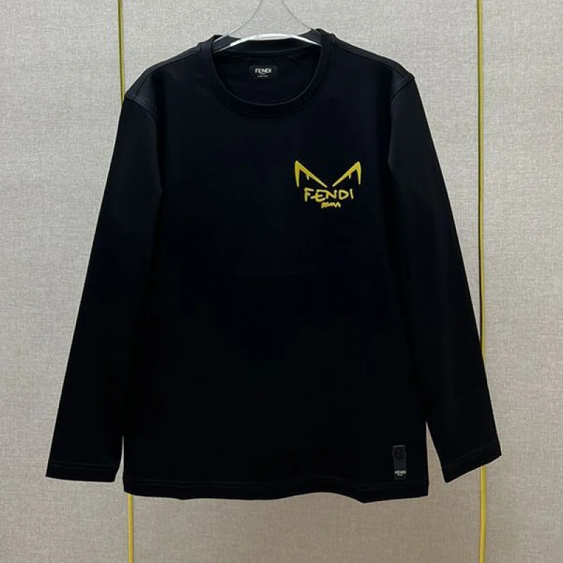 n級 おすすめフェンディ アジュール刺繍FF 長袖クルーネックTシャツ コピー 2色 fer21952