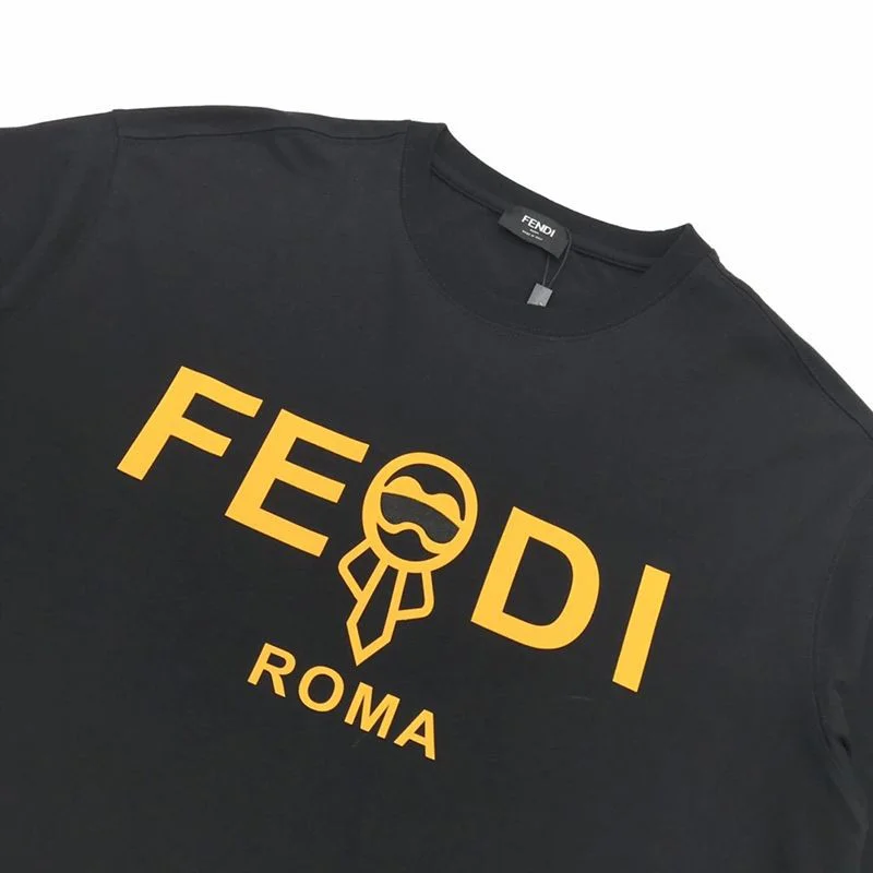 世界中で大人気♪ フェンディ◆クルーネックロゴジャージー コピー Tシャツ fes50374