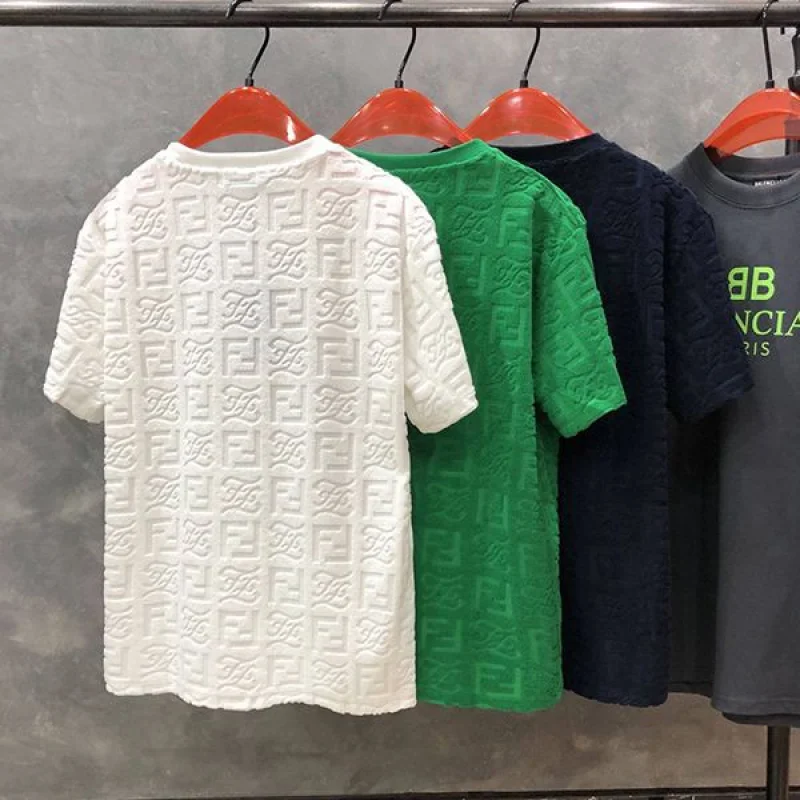 人気No1☆関税込☆フェンディ FFロゴ モノグラム ブラック Tシャツ コピー 3色 few32608