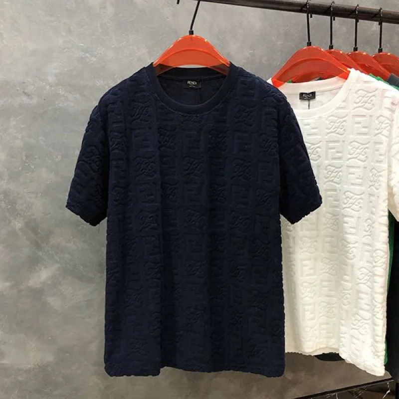 人気No1☆関税込☆フェンディ FFロゴ モノグラム ブラック Tシャツ コピー 3色 few32608
