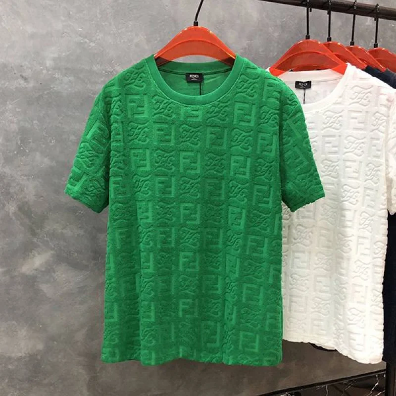 人気No1☆関税込☆フェンディ FFロゴ モノグラム ブラック Tシャツ コピー 3色 few32608