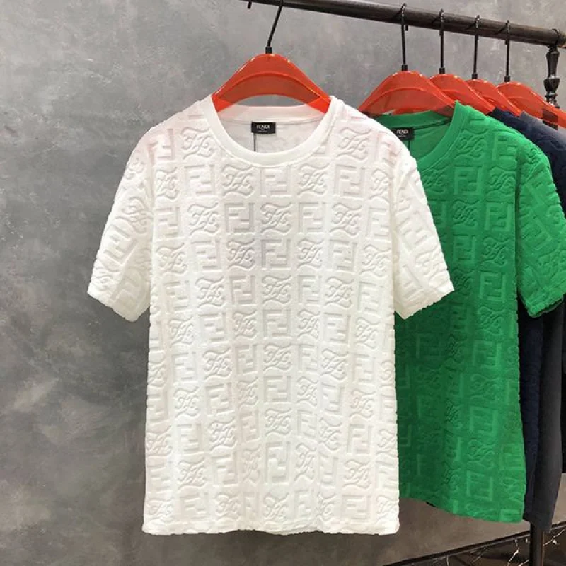 人気No1☆関税込☆フェンディ FFロゴ モノグラム ブラック Tシャツ コピー 3色 few32608