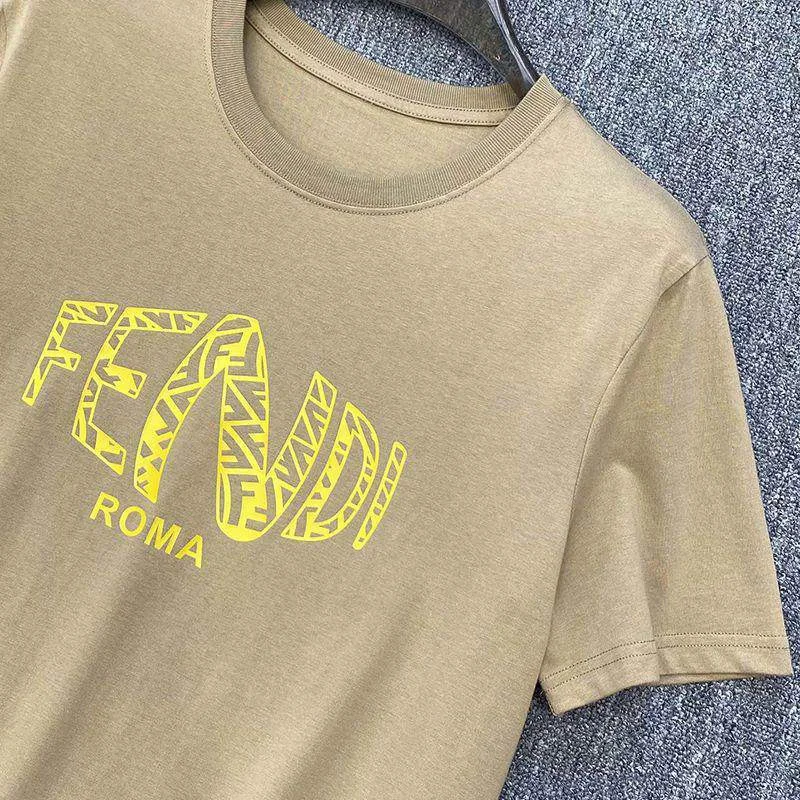 稀少 フェンディ ROMA ロゴ クルーネック コピー Tシャツ fez50771