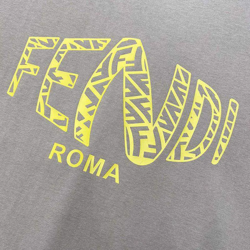 稀少 フェンディ ROMA ロゴ クルーネック コピー Tシャツ fez50771