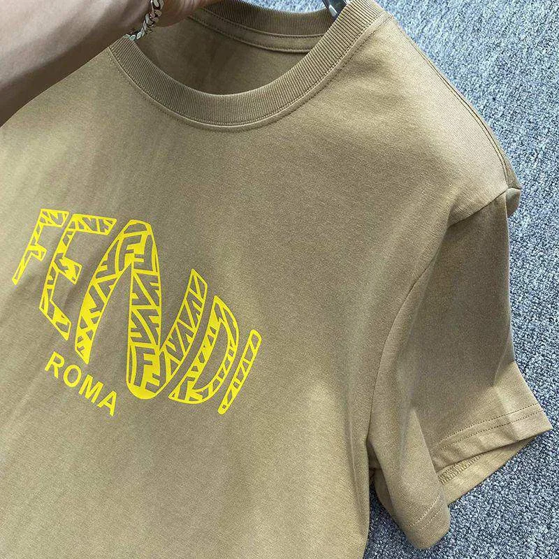 稀少 フェンディ ROMA ロゴ クルーネック コピー Tシャツ fez50771