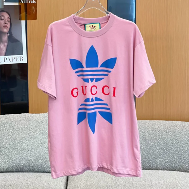 注目コラボ★ アディダス x グッチ 偽物 コットンジャージー Tシャツ 半袖 548334XJEMJ5904