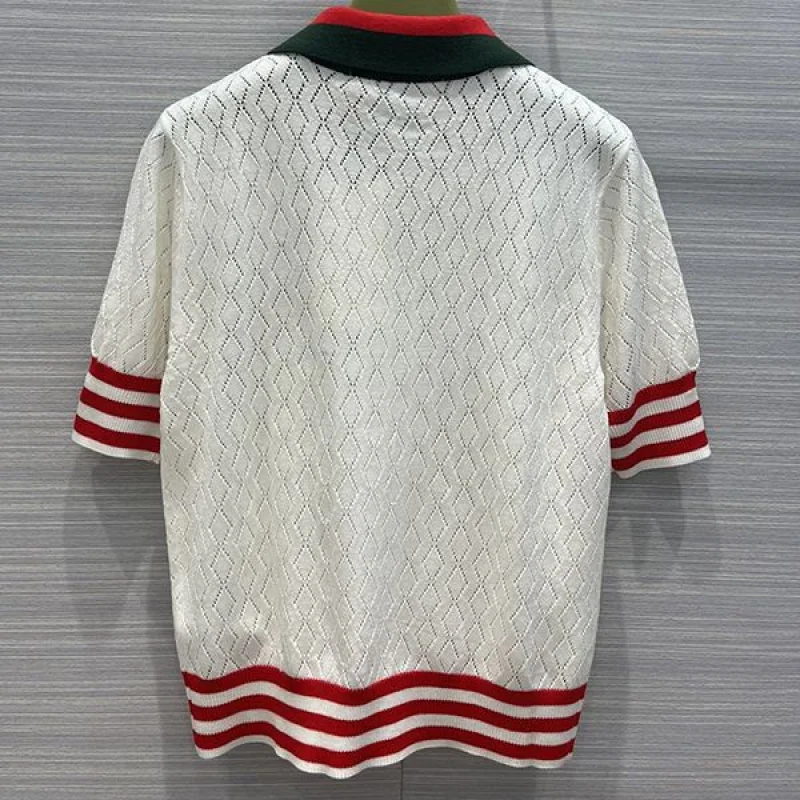 目を惹くカラー グッチ x アディダス コピー コットン ポロトップ 693832XKCDM9133